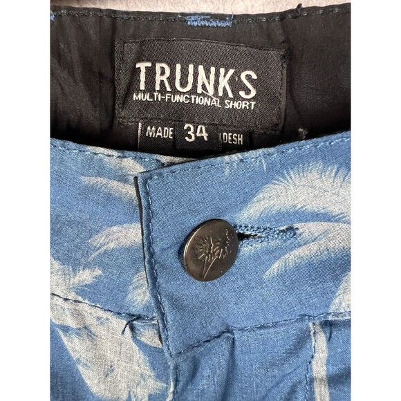 Trunks Mens Performance Multi-Functional Shorts Casual Swim Size 34 Blue Palms - Picture 5 of 11